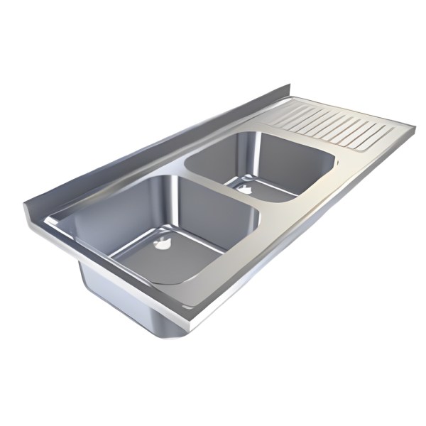 Επιφάνεια λάντζας με 2 γούρνες αριστερά 150x70cm